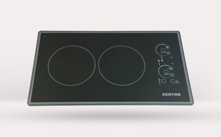 Picture of Kenyon B41779L Lite-Touch Q Cortez 2-burner Trimline Cooktop&#44; black with touch control&#44; landscape - two 6 .5 inch 208V UL