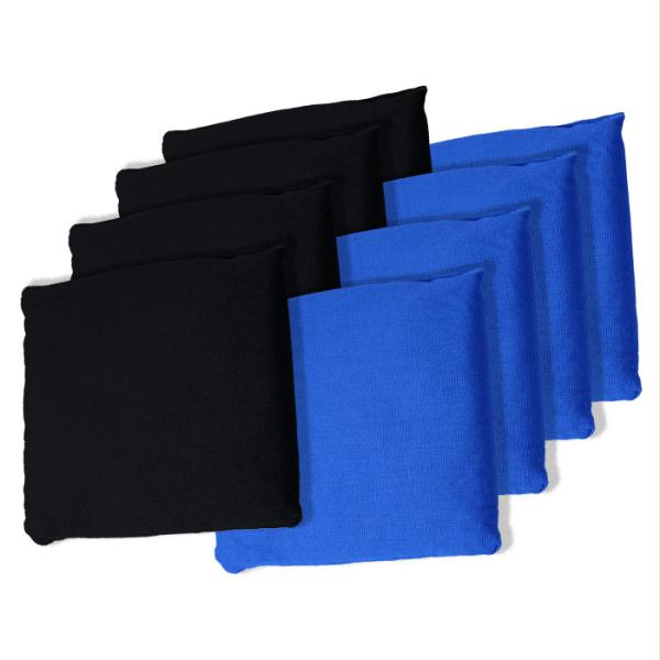 Picture of Black and Blue Cornhole Bags- Set of 8