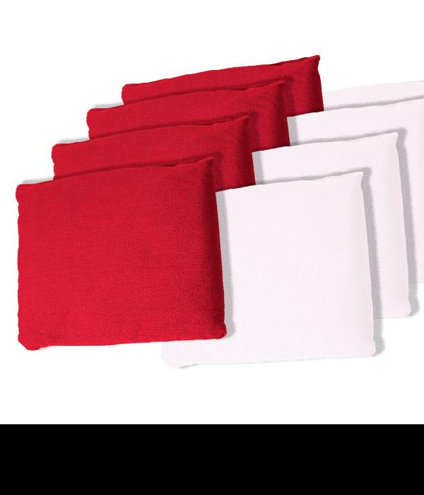 Picture of Red and White Cornhole Bags- Set of 8
