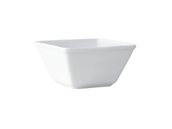 Tuxton GSP-040 Square Bowl 8 oz 4 in. Porcelain White - 2 Dozen -  Tuxton China