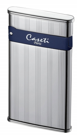 Picture of Caseti CAL418ER3 Caseti Flaco Ultra-thin Silver Vertical Line Single Torch Flame Cigar Lighter