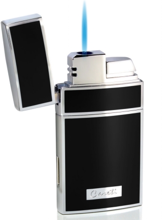 Picture of Caseti CAL438BK Caseti Troy Black Lacquer Single Torch Flame Cigar Lighter