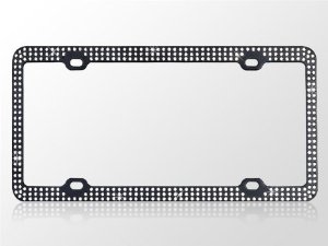 LPF2CK003WIT White Crystals Black Metal Frame with Triple Row Crystals