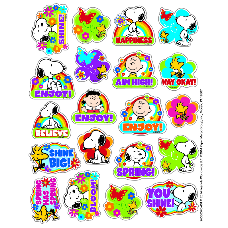 Picture of Eureka EU-655057 Peanuts Spring Theme Stickers