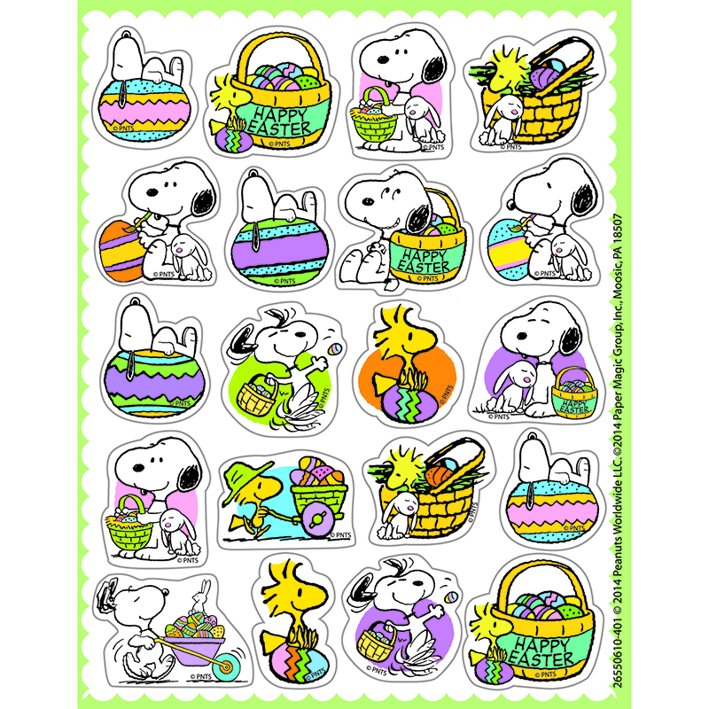 Picture of Eureka EU-655061 Peanuts Easter Theme Stickers