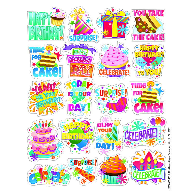 Picture of Eureka EU-655062 Birthday Theme Stickers