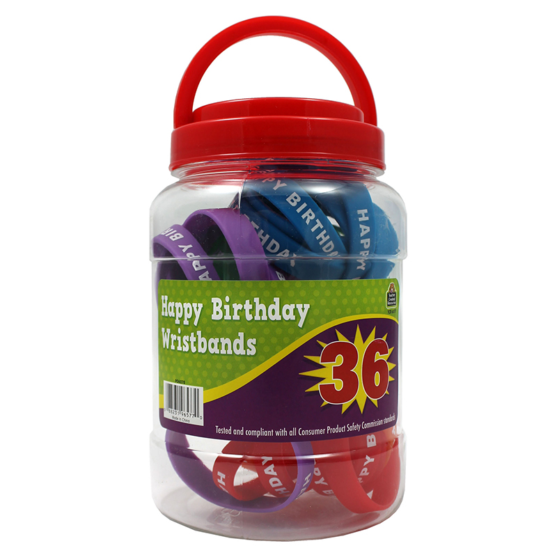 Picture of Teacher Created Resources TCR6577 Happy Birthday Wristbands Jar