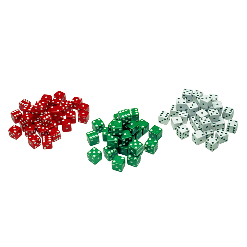 Picture of Learning Advantage CTU7367 Red Green & White Dot Dice 12/Pk