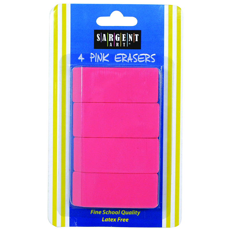 Picture of Sargent Art  Inc. SAR361013 4Ct Large Pink Eraser Pack