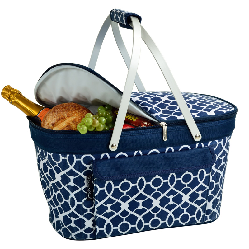 Picture of Picnic at Ascot 400-TB Trellis Blue Collapsible Insulated Basket - Trellis Blue