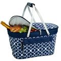 Picnic at Ascot 400-TB Trellis Blue Collapsible Insulated Basket - Trellis Blue Picnic at Ascot 400-TB Trellis Blue Collapsible Insulated Basket - Trellis Blue