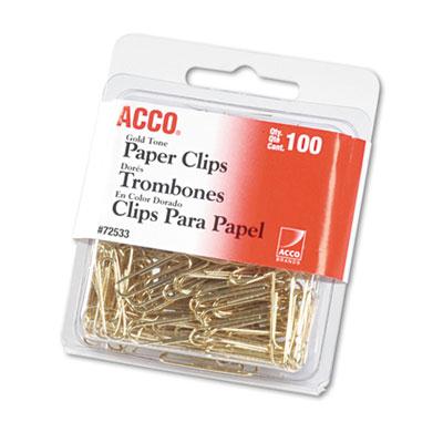 Picture of ACCO Gold Tone Paper Clips