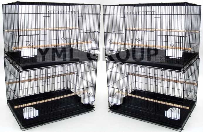 Picture of YML 4x2474BLK Lot of 4- .5 in. bar spacing small breeding cages in Black.