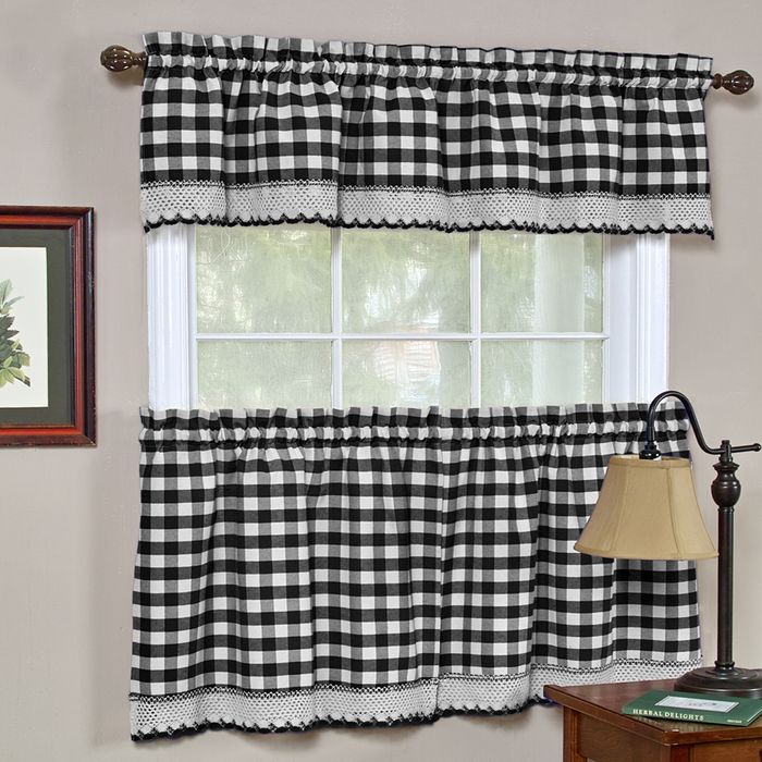 Picture of Achim BCTR24BW12 Buffalo Check Tier Pair - 58 in. x 24 in. - Black-White