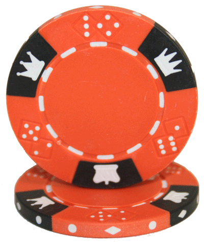 Picture of Brybelly Holdings CPCD-ORANGE-25 Roll of 25 - Crown & Dice 3 Tone 14 gram - Orange