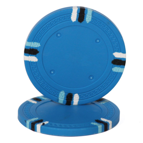 Picture of Brybelly Holdings CPBL12-LightBlue-25 Roll of 25 - Light Blue Blank Claysmith 12 Stripe Poker Chip