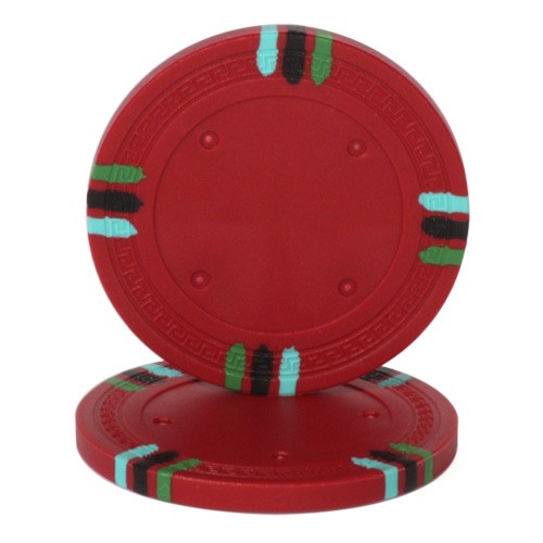 Picture of Brybelly Holdings CPBL12-Red-25 Roll of 25 - Red Blank Claysmith 12 Stripe Poker Chip - 13.5