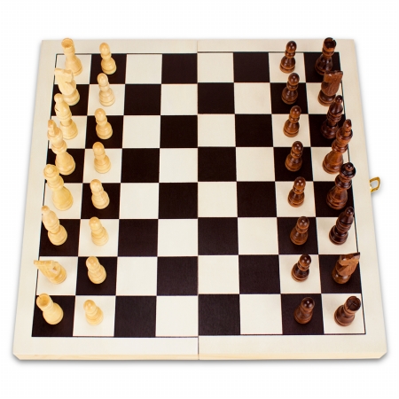 Picture of Brybelly Holdings GGAM-101 14in Natural Folding Wooden Chess Game