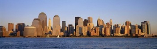 Picture of Panoramic Images PPI100427L Buildings at the waterfront  Manhattan  New York City  New York State  USA Poster Print by Panoramic Images - 36 x 12