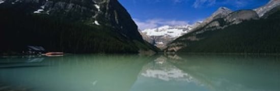 Reflection of mountains in water  Lake Louise  Banff National Park  Alberta  Canada Poster Print by  - 36 x 12 -  RLM Distribution, HO207585