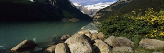 Stones at the lakeside  Lake Louise  Banff National Park  Alberta  Canada Poster Print by  - 36 x 12 -  RLM Distribution, HO209164