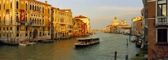 Picture of Panoramic Images PPI129198L Vaporetto water taxi in a canal  Grand Canal  Venice  Veneto  Italy Poster Print by Panoramic Images - 36 x 12