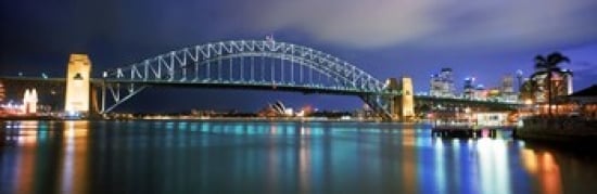 Sydney Harbour Bridge with the Sydney Opera House in the background  Sydney Harbor  Sydney  New South Wales  Australia Poster Print by  - 36 x 12 -  RLM Distribution, HO208309