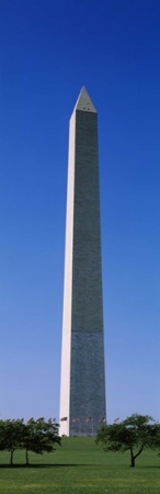 Picture of Panoramic Images PPI33999L Low angle view of the Washington Monument  Washington DC  USA Poster Print by Panoramic Images - 12 x 36