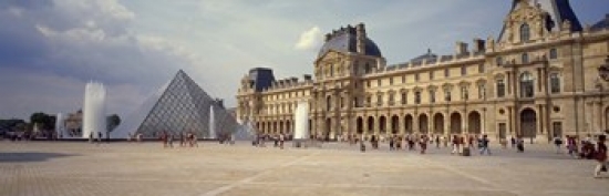 Tourists near a pyramid Louvre Pyramid Musee Du Louvre Paris Ile-de-France France Poster Print by  - 36 x 12 -  RLM Distribution, HO2847879