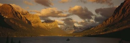 Mountains surrounding a lake St. Mary Lake Glacier Bay National Park Montana USA Poster Print by  - 36 x 12 -  RLM Distribution, HO2847894