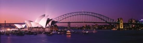 PPI69957L Opera House Harbour Bridge Sydney Australia Poster Print by  - 36 x 12 -  Panoramic Images