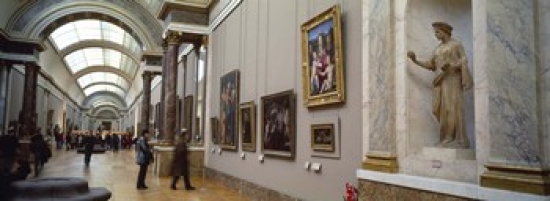 Tourists in an art museum  Musee Du Louvre  Paris  Ile-De-France  France Poster Print by  - 36 x 12 -  RLM Distribution, HO214275