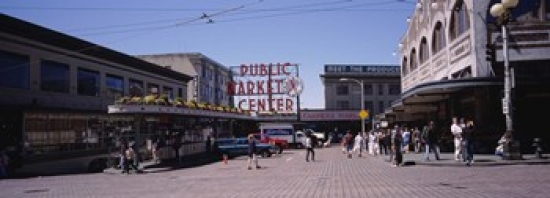 Group of people in a market Pike Place Market Seattle Washington State USA Poster Print by  - 36 x 12 -  RLM Distribution, HO3432505