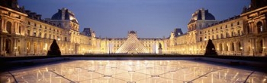 Light Illuminated In The Museum Louvre Pyramid Paris France Poster Print by  - 36 x 12 -  RLM Distribution, HO2846271