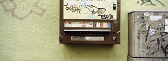 PPI93716L Close-up of a cigarette vending machine  Stuttgart  Baden-Wurttemberg  Germany Poster Print by  - 36 x 12 -  Panoramic Images