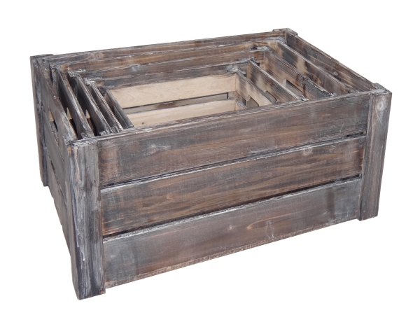 Picture of Cheung&apos;s FP-3697-5 Set of 5 Nested Wood Slat Crate