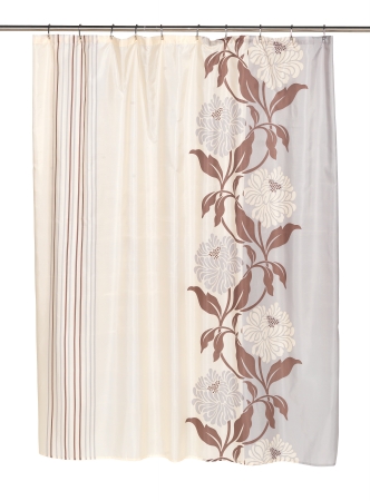 Picture of Carnation Home Fashions FSC-CH-13 Chelsea Fabric Shower Curtain in Chocolate
