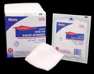 C5119 Type VII Gauze- Sterile- 2 in. x 2 in.- 8-ply