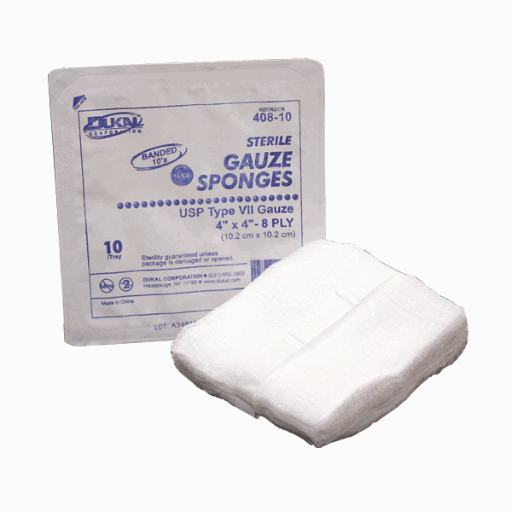 DDI 1304029 Dukal Type VII Gauze 8" x 4" Sterile Sponge - 12 Ply 10 Count Case of 80