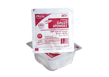 432-2X Sterile- Gauze- X-Ray Detectable- 4 in. x 4 in.- 32-ply
