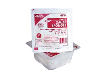 482-2X Sterile- Gauze- X-Ray Detectable- 8 in. x 4 in.- 12-ply