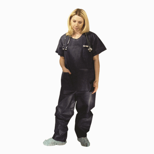 Scrub Pants - Dark Blue - Large - Fluid Resistant - Durable Material