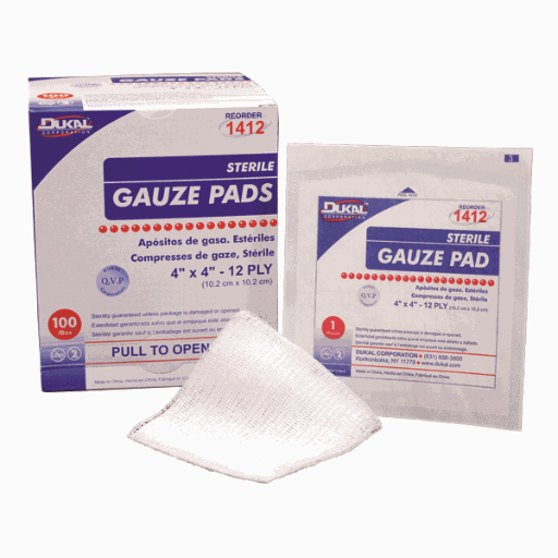Picture of DDI 1303807 Dukal 2&quot; x 2&quot; Sterile Gauze Pads - 100 Count  12-Ply Case of 60