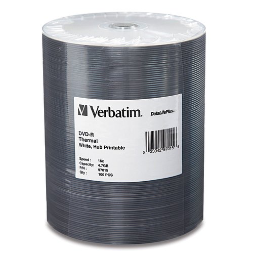 Picture of Verbatim 97015 Dvd-R 4.7Gb 16X W Tp Evr Hub 100Pk