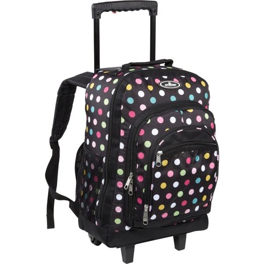 9045WH-POLKA DOT Wheeled Backpack with Pattern - Polka Dots