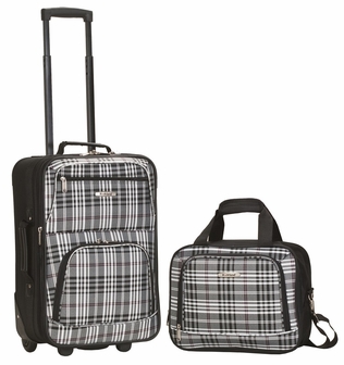 Picture of Rockland F102-BLACKCROSS 2 PC LUGGAGE SET - BLACK CROSS