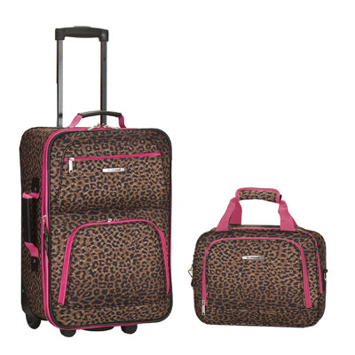 Picture of Rockland F102-MAGENTALEOPARD 2 PC MAGENTALEOPARD LUGGAGE SET - MAGENTALEOPARD