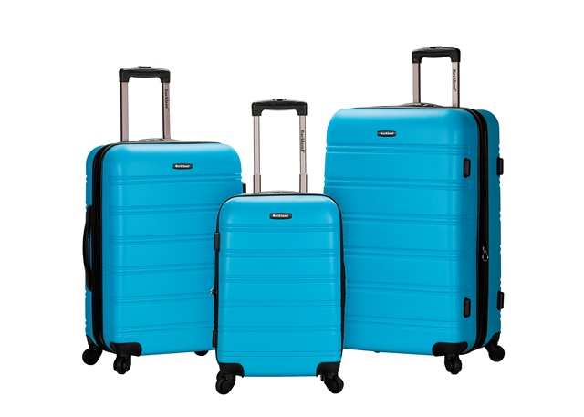 MELBOURNE 3 PC ABS LUGGAGE SET - TURQUOISE