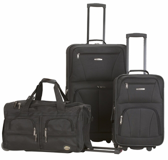 Picture of Rockland F165-BLACK 3 PC LUGGAGE SET - BLACK
