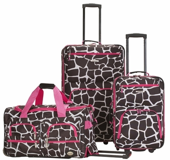 3 PC LUGGAGE SET - PINKGIRAFFE